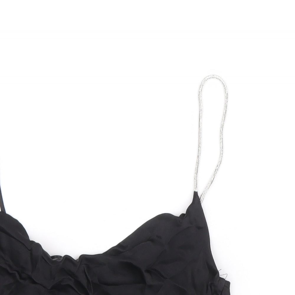 Womens UK Size S Zara Black Cropped Tank