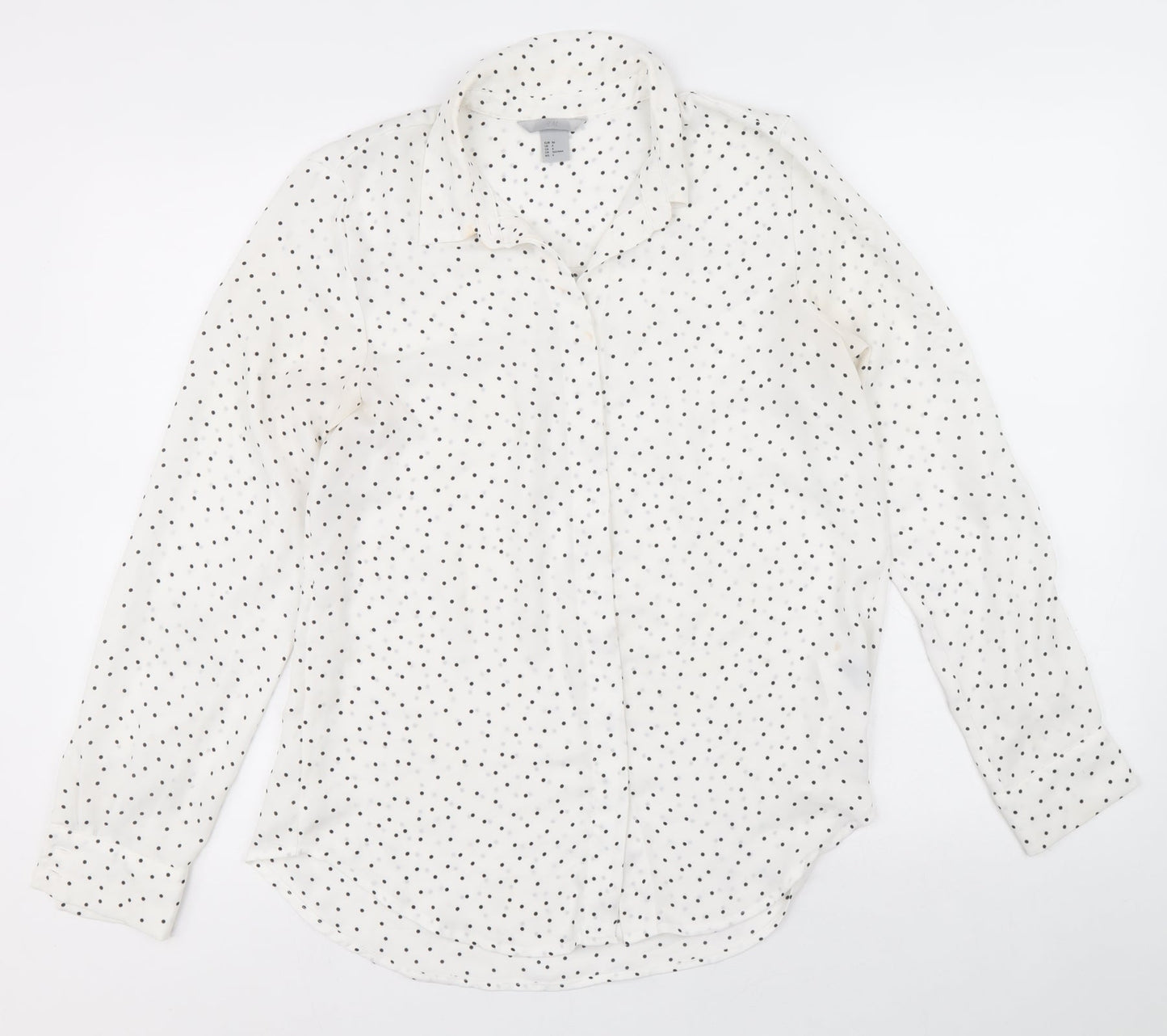 Womens UK Size 6 H&M White Basic Button-Up