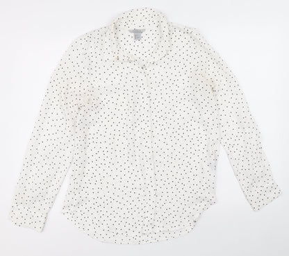Womens UK Size 6 H&M White Basic Button-Up