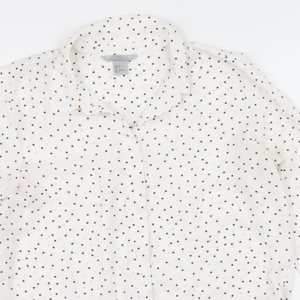 Womens UK Size 6 H&M White Basic Button-Up