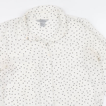 Womens UK Size 6 H&M White Basic Button-Up