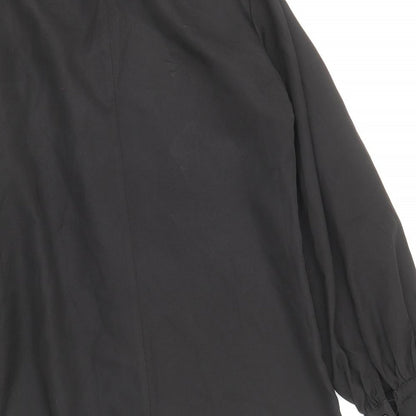 PRETTYLITTLETHING Womens Black Polyester Shirt Dress Size 8 Collared Buckle