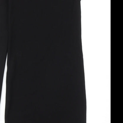 Stradivarius Womens Black Polyester Bodycon Size M One Shoulder Pullover