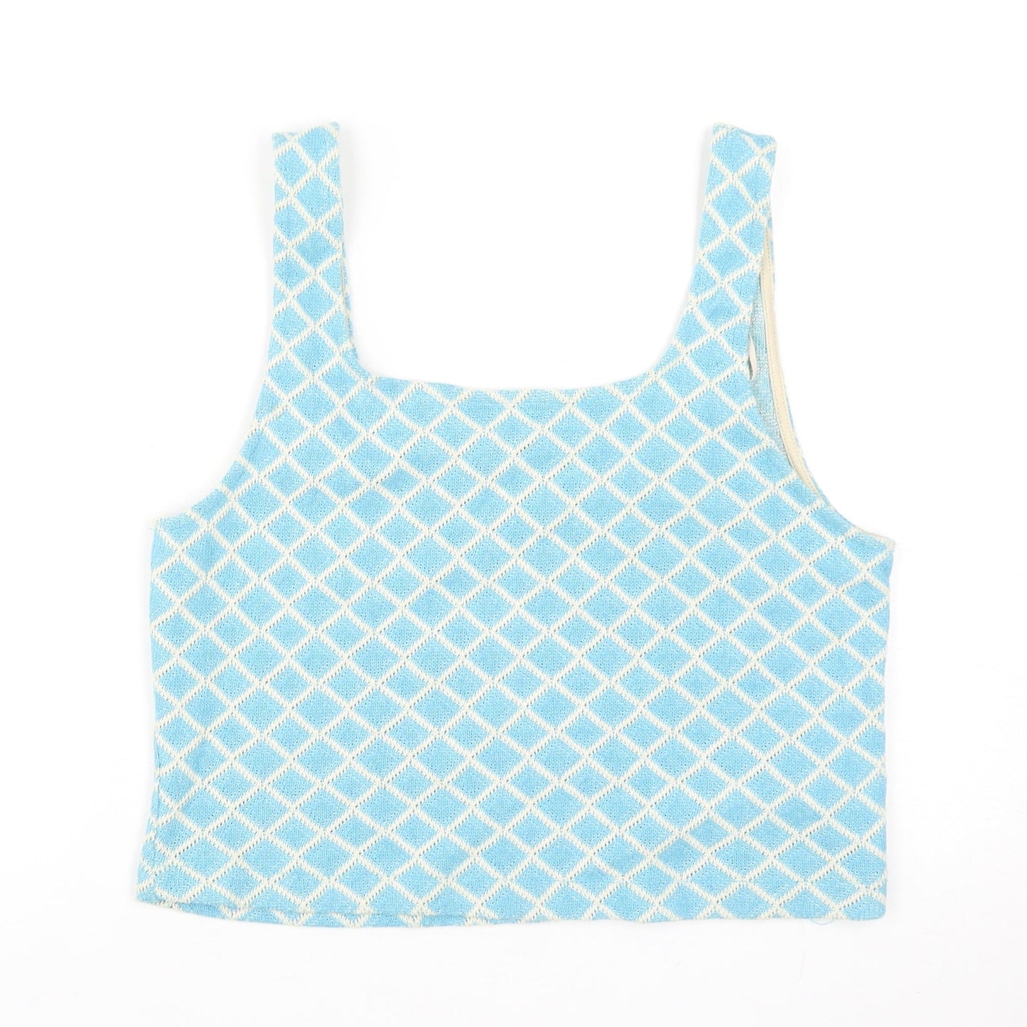 Womens UK Size M Zara Blue Basic Tank