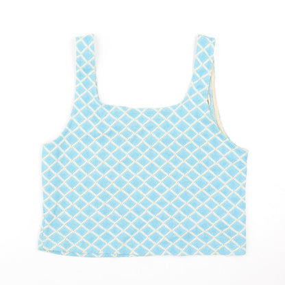 Womens UK Size M Zara Blue Basic Tank