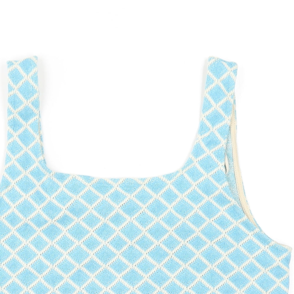 Womens UK Size M Zara Blue Basic Tank