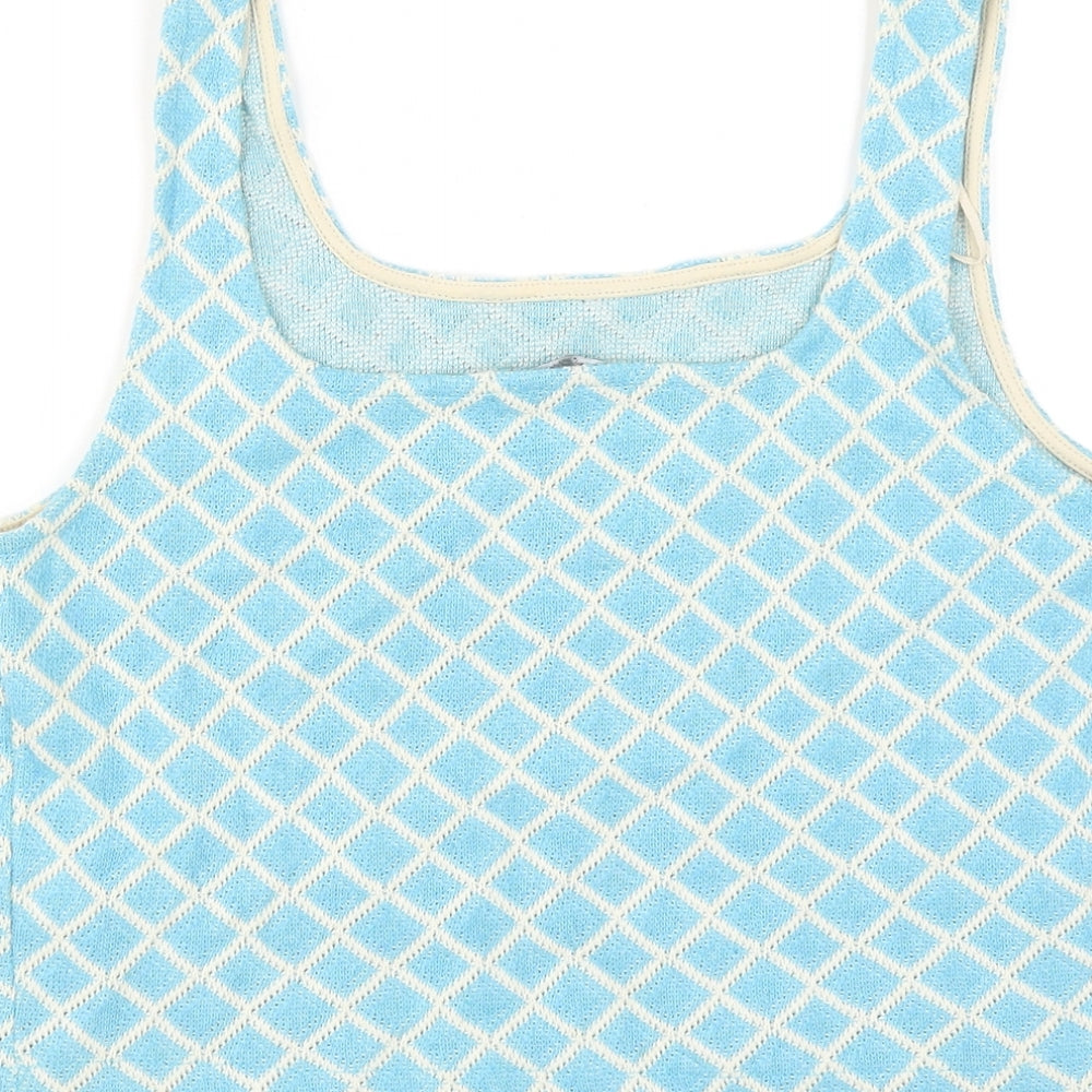 Womens UK Size M Zara Blue Basic Tank