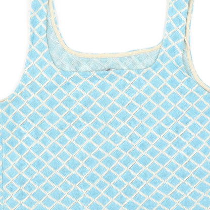 Womens UK Size M Zara Blue Basic Tank