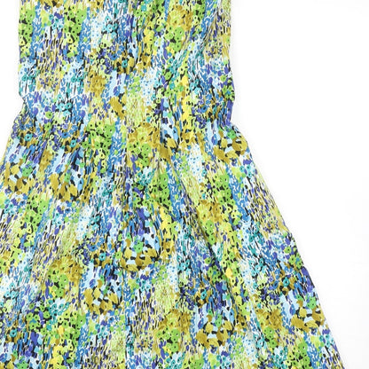 Nine West Womens Multicoloured Geometric Cotton Tank Dress Size 6 Scoop Neck Zip