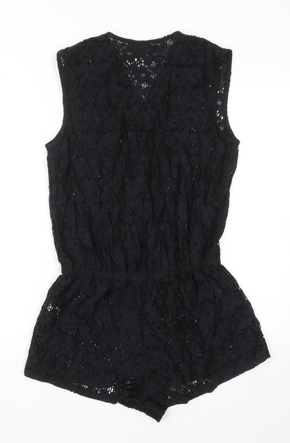 Atmosphere Womens Black Nylon Playsuit One-Piece Size S Pullover