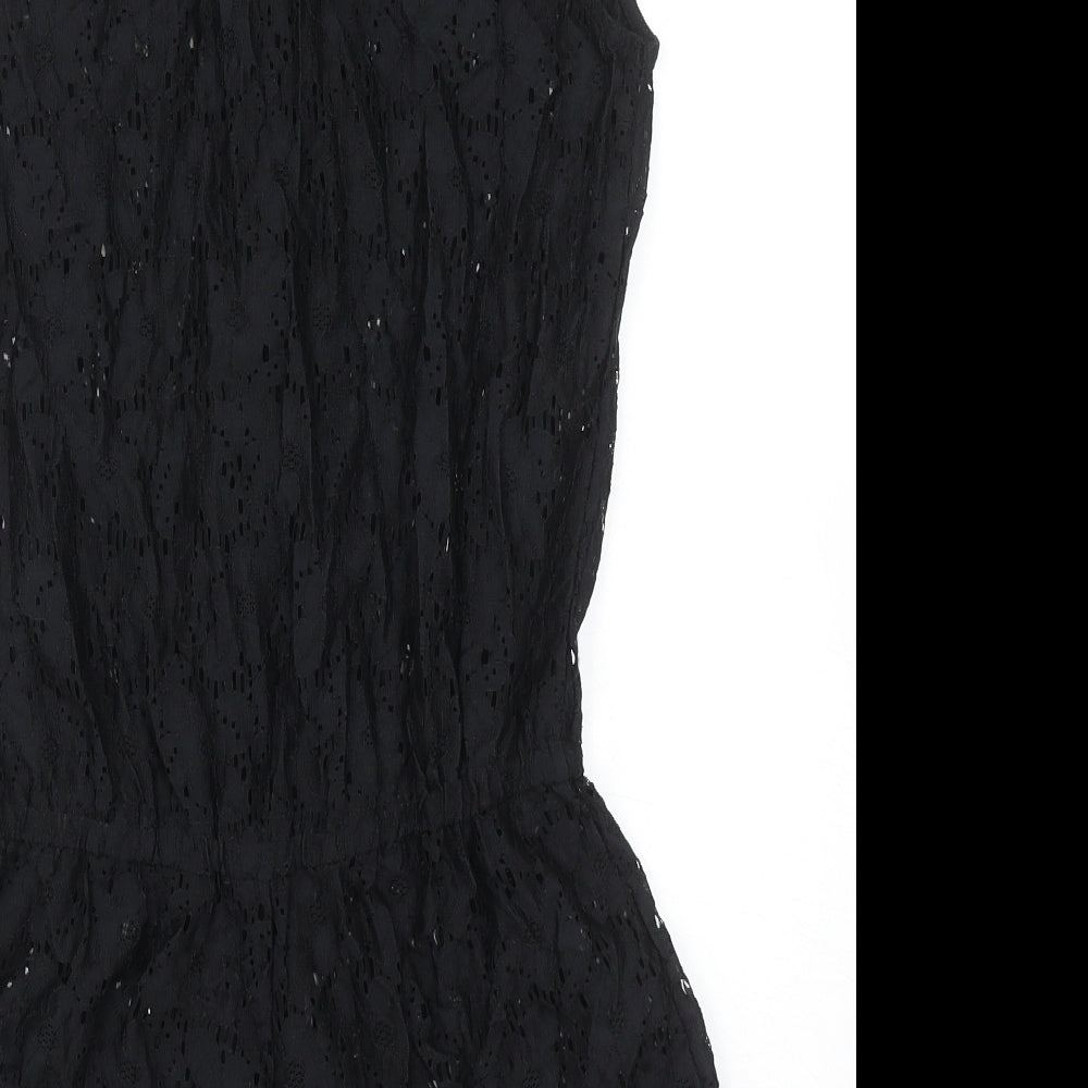 Atmosphere Womens Black Nylon Playsuit One-Piece Size S Pullover