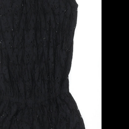 Atmosphere Womens Black Nylon Playsuit One-Piece Size S Pullover