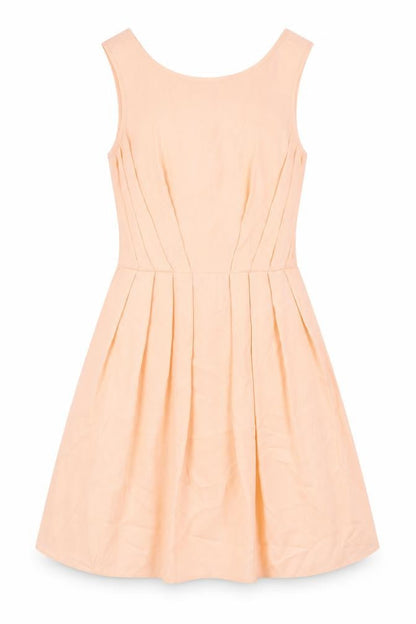 Topshop Womens Pink Polyester Fit & Flare Size 8 Boat Neck Zip