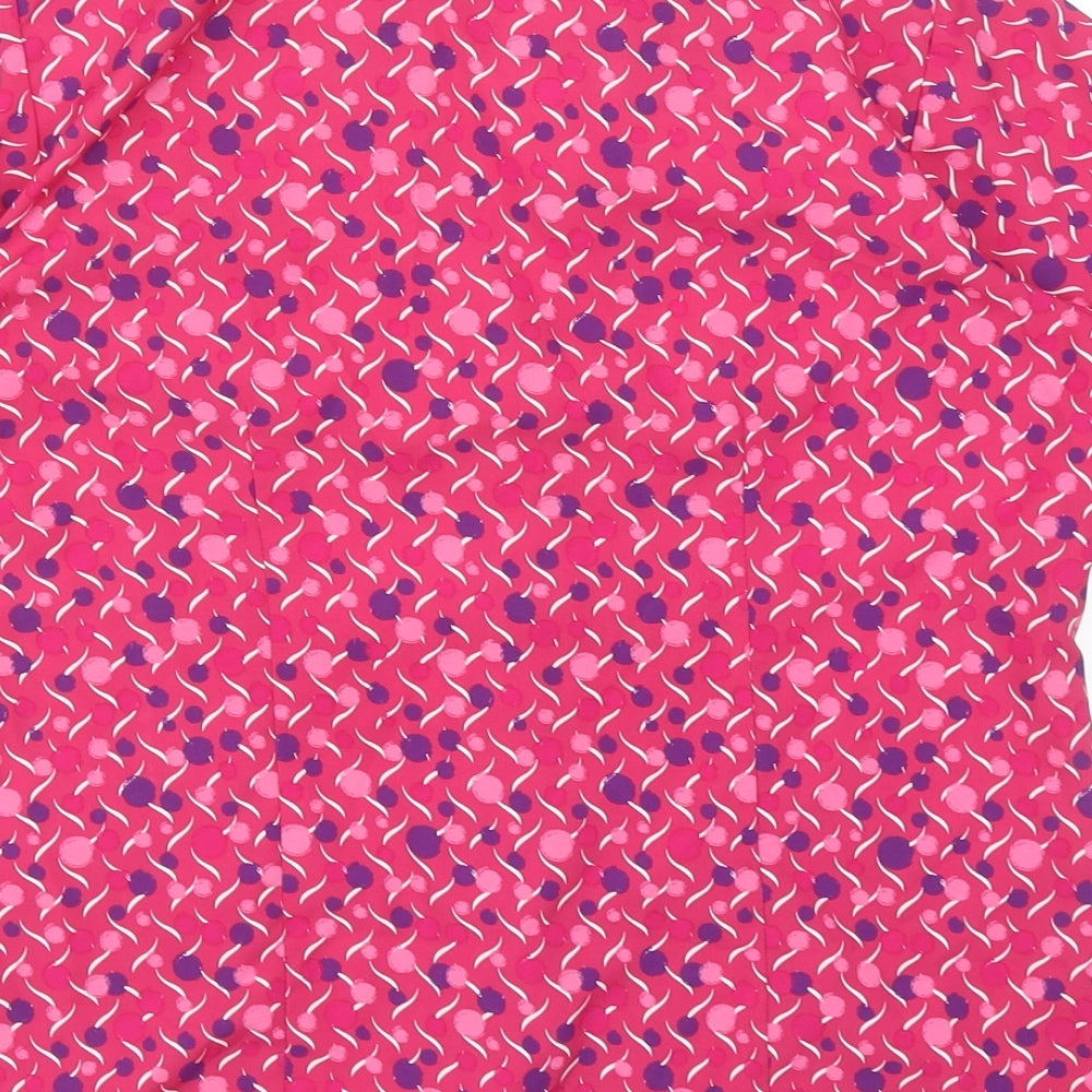Meltemi Womens Pink Geometric Polyester Basic Button-Up Size 8 Collared