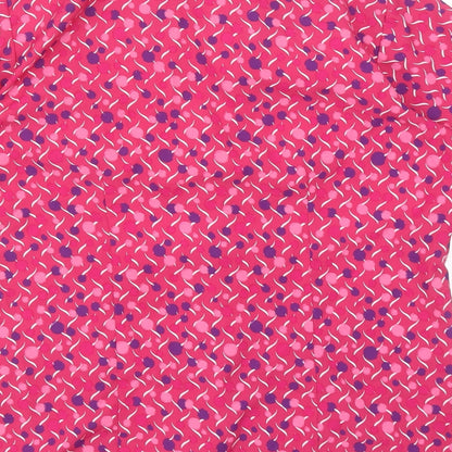 Meltemi Womens Pink Geometric Polyester Basic Button-Up Size 8 Collared