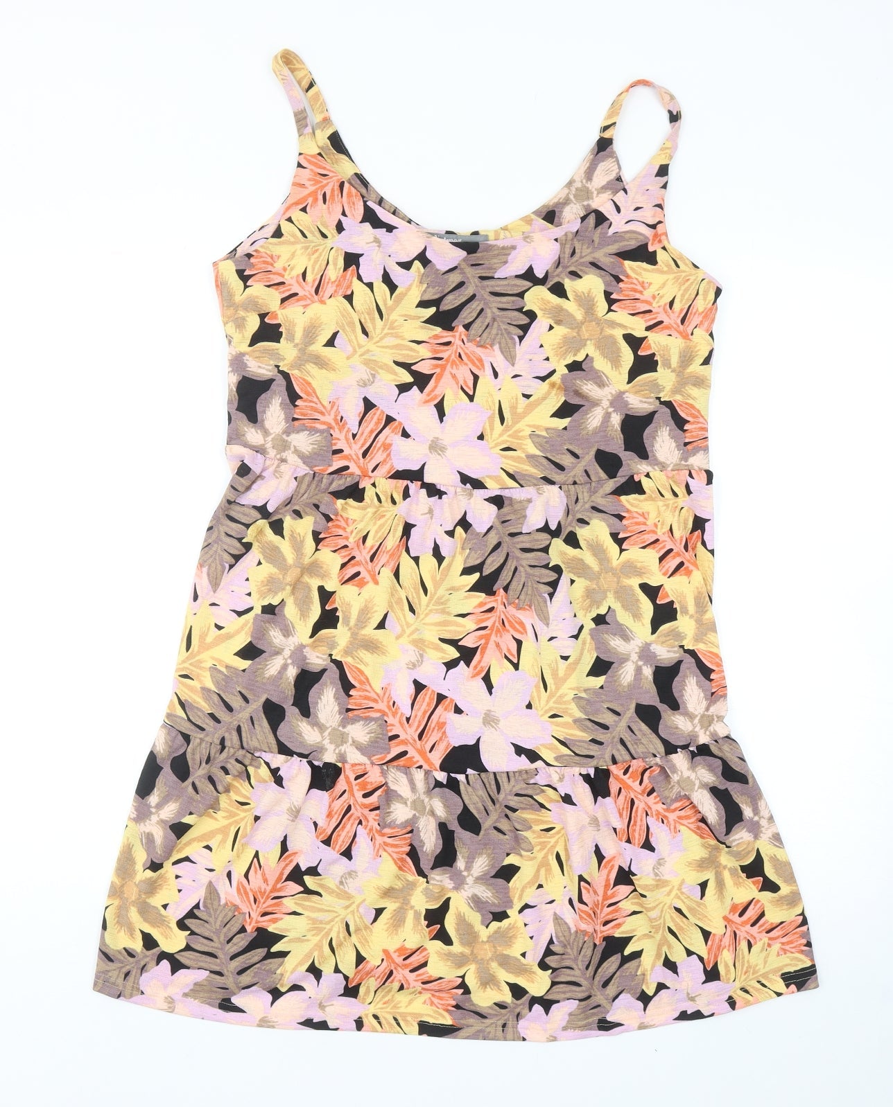 Nutmeg Womens Multicoloured Floral Polyester Tank Dress Size 10 Scoop Neck Pullover