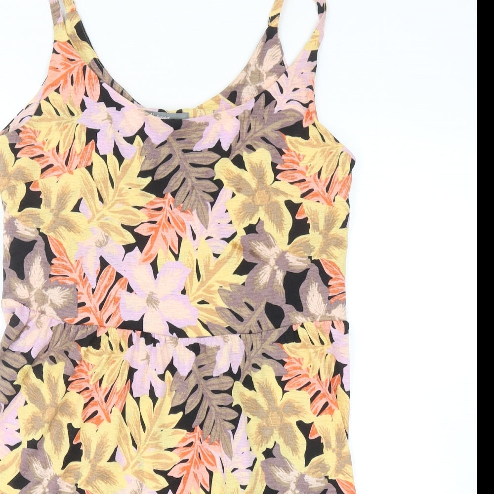 Nutmeg Womens Multicoloured Floral Polyester Tank Dress Size 10 Scoop Neck Pullover