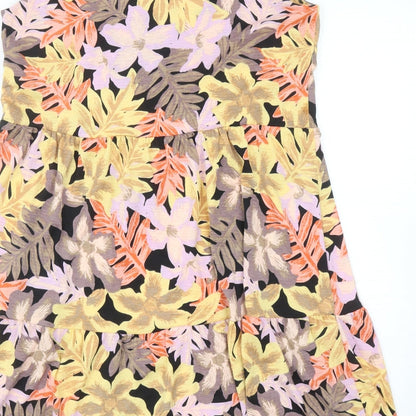 Nutmeg Womens Multicoloured Floral Polyester Tank Dress Size 10 Scoop Neck Pullover