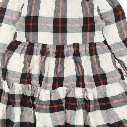 PEP&CO Womens Multicoloured Plaid Cotton Shirt Dress Size 8 Collared Button