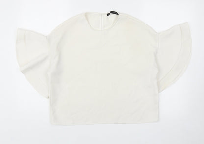 Womens UK Size S Zara White Basic Blouse