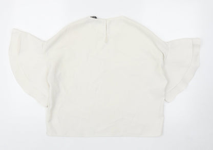 Womens UK Size S Zara White Basic Blouse