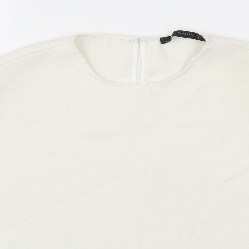 Womens UK Size S Zara White Basic Blouse