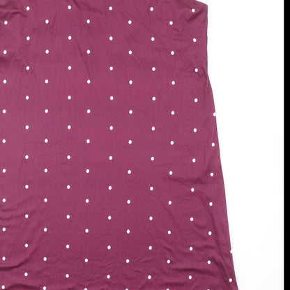 Preworn Womens Purple Polka Dot Polyester Tank Dress Size M Scoop Neck Pullover