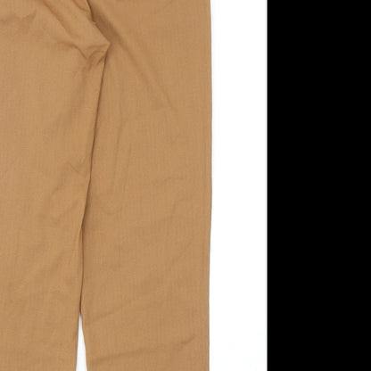 Nasty Gal Womens Brown Polyester Chino Trousers Size 8 Regular Zip