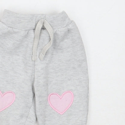 Early Days Girls Grey Polyester Jogger Trousers Size 3-6 Months Drawstring