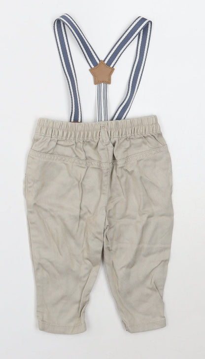 Nutmeg Boys Grey Lyocell Track Pants Trousers Size 3-6 Months Button - Suspenders