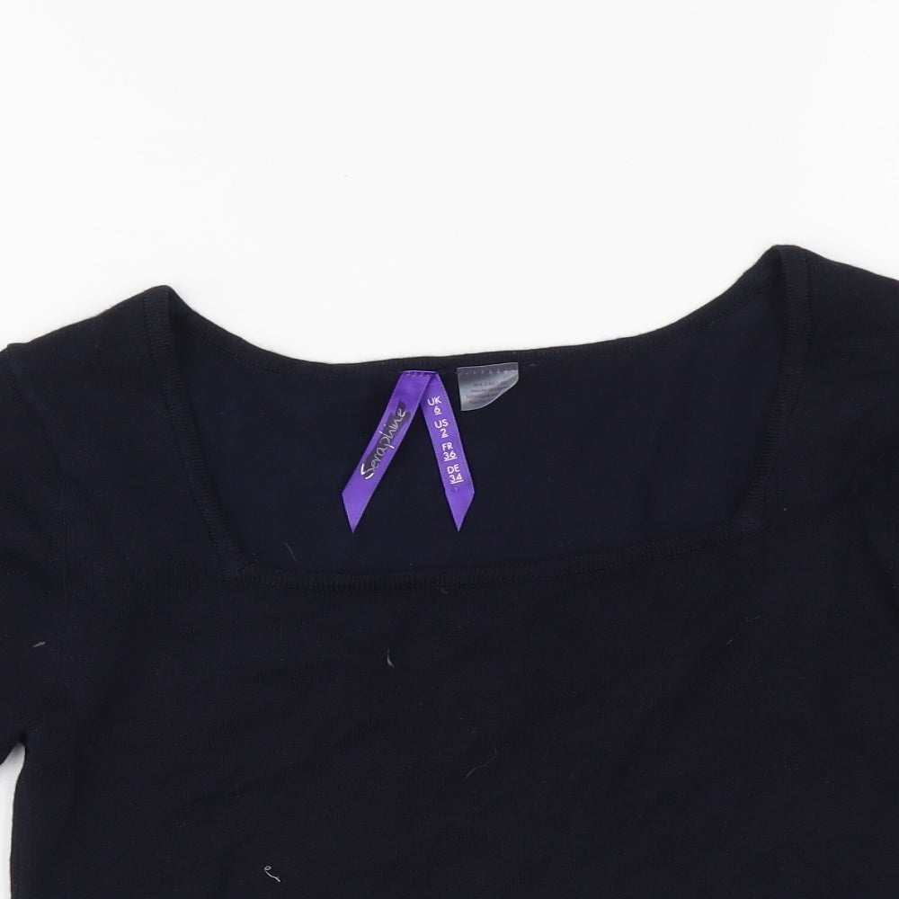 Womens UK Size 6 Seraphine Blue Basic T-Shirt