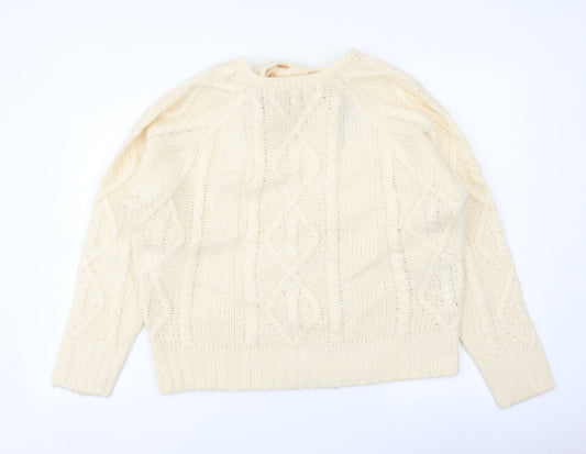 Womens UK Size 10 Brave Soul Ivory Pullover Jumper