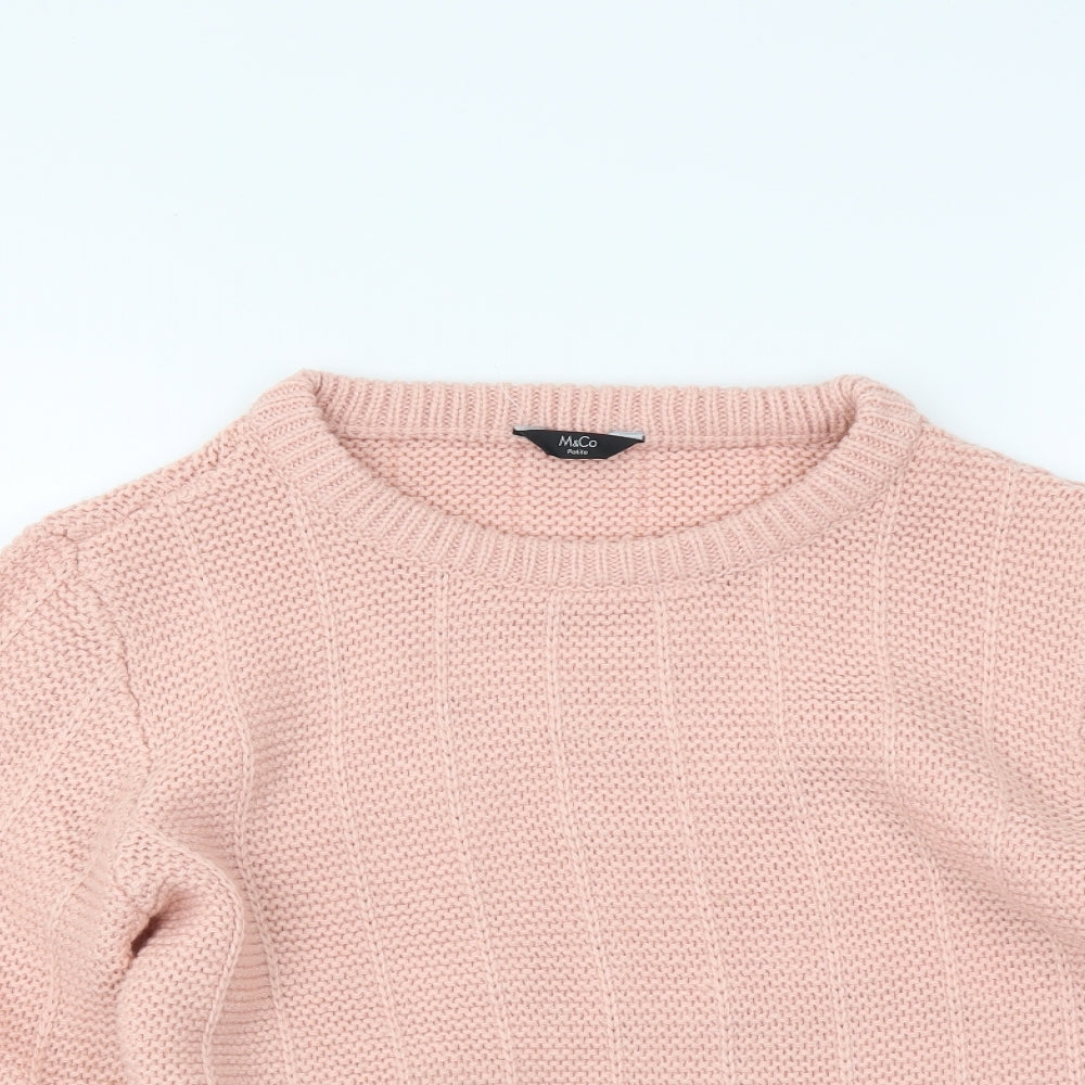 Womens UK Size 10 M&Co Pink Pullover Jumper
