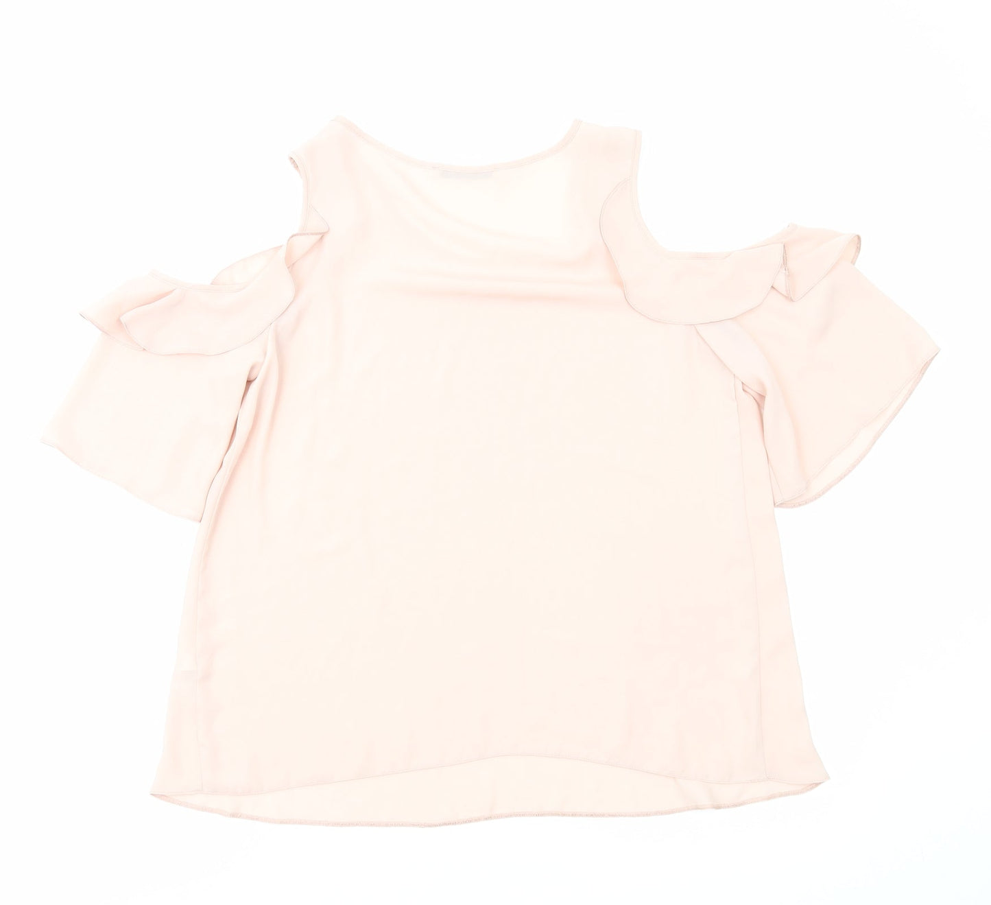 George Womens Pink Polyester Basic Blouse Size 12 Round Neck