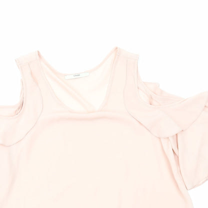 George Womens Pink Polyester Basic Blouse Size 12 Round Neck