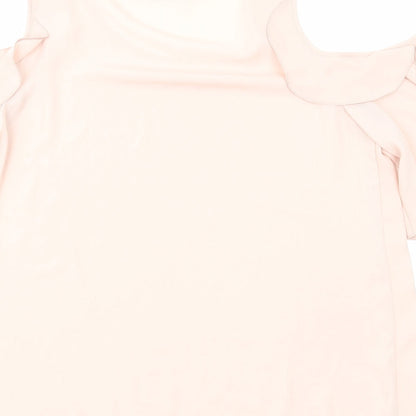 George Womens Pink Polyester Basic Blouse Size 12 Round Neck