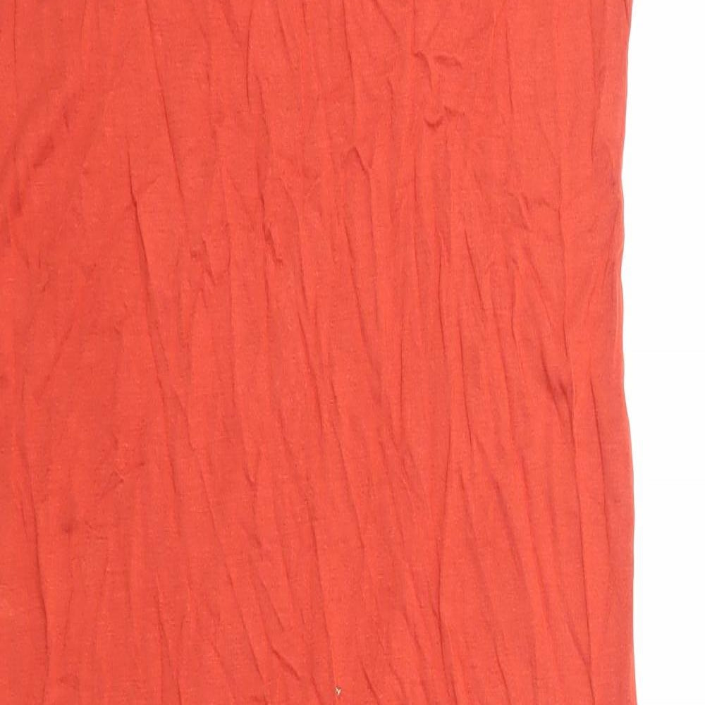 Marks and Spencer Womens Orange Viscose Sheath Size M V-Neck Pullover