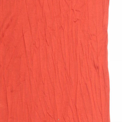 Marks and Spencer Womens Orange Viscose Sheath Size M V-Neck Pullover