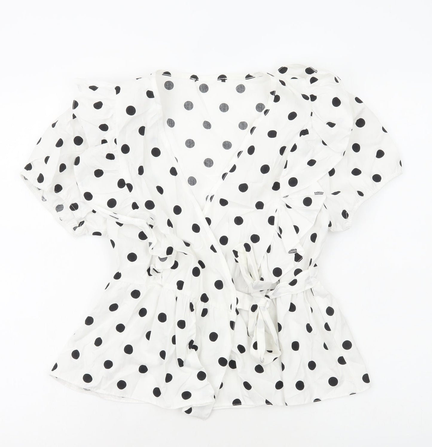 Womens UK Size M Preworn White Basic Blouse