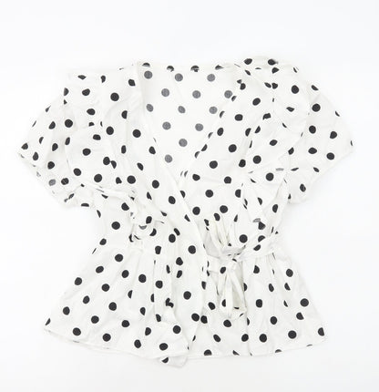 Womens UK Size M Preworn White Basic Blouse