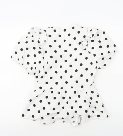 Womens UK Size M Preworn White Basic Blouse