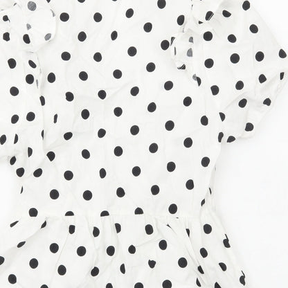 Womens UK Size M Preworn White Basic Blouse