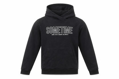 Sometime Soon Boys Black Cotton Pullover Hoodie Size 10 Years Pullover