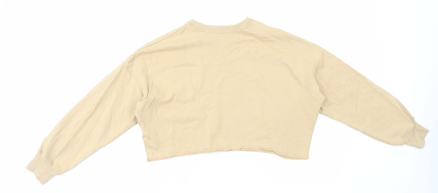 Hollister Womens Beige Cotton Pullover Sweatshirt Size S Pullover - Cropped