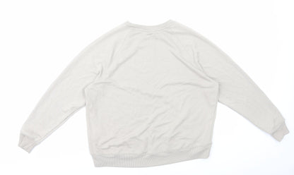 H&M Womens Beige Cotton Pullover Sweatshirt Size M Pullover
