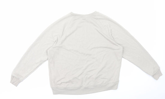H&M Womens Beige Cotton Pullover Sweatshirt Size M Pullover