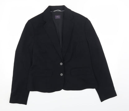 Marks and Spencer Womens Black Polyacrylate Fibre Jacket Blazer Size 12