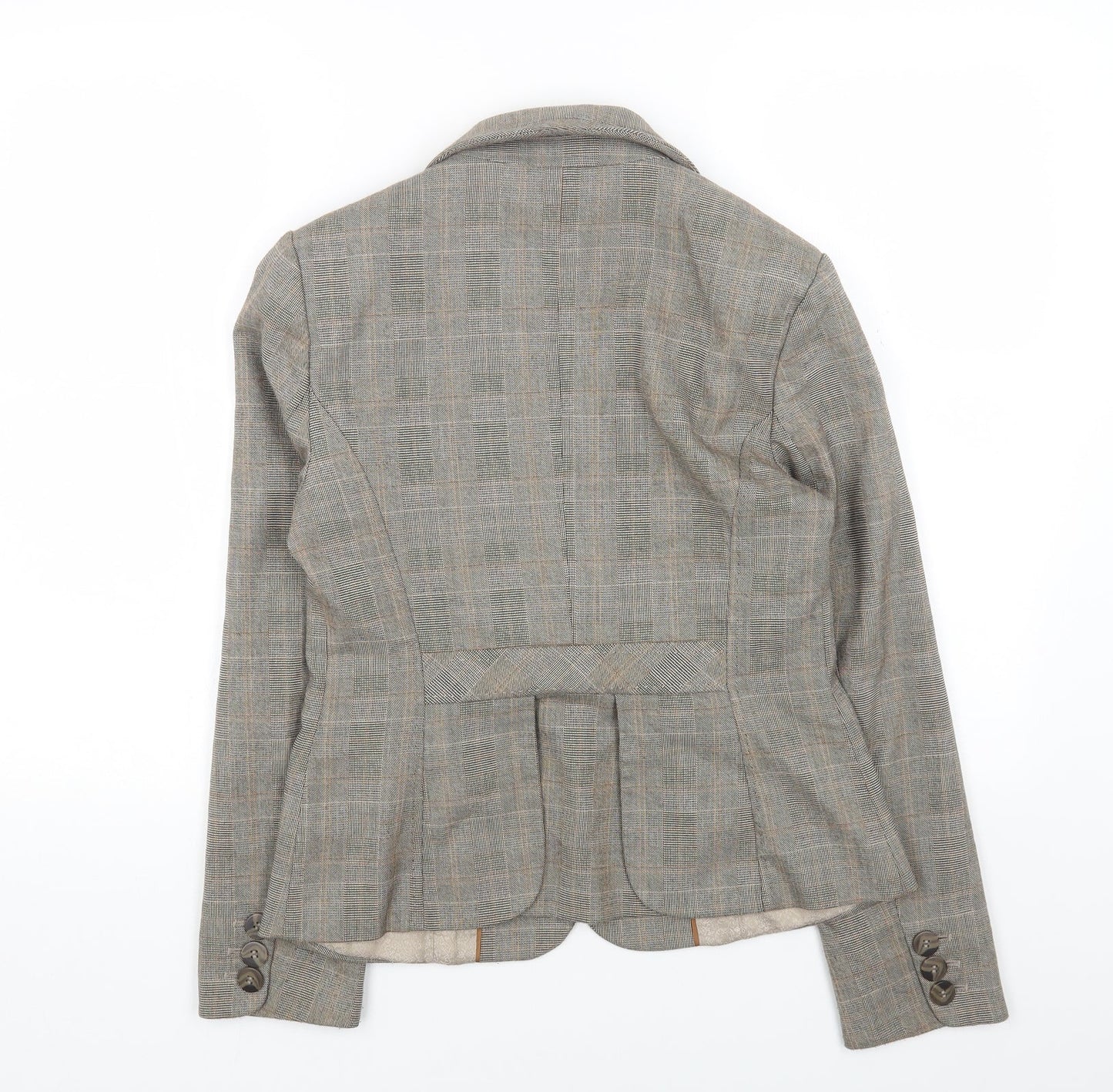 NEXT Womens Brown Plaid Polyester Jacket Blazer Size 12