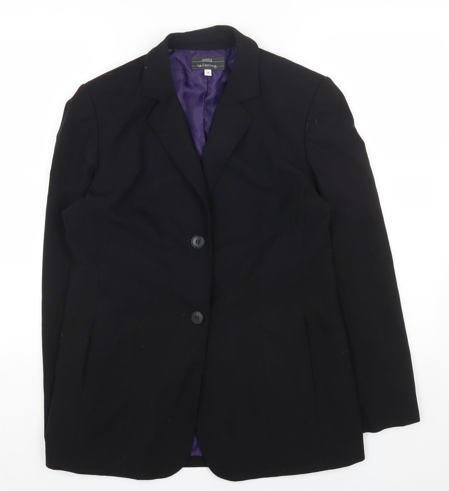 Marks and Spencer Womens Black Polyester Jacket Blazer Size 12