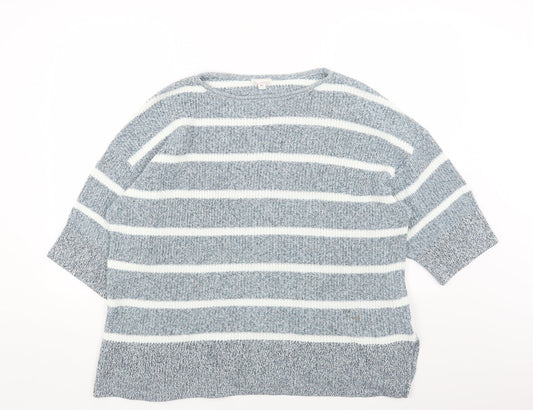 Gap Womens Multicoloured Round Neck Striped Cotton Pullover Jumper Size M